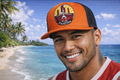 Trucker Cap Filet Noir et Orange – Casquette Unisexe