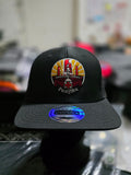 Casquette trucker noir avec filet motif pacifika