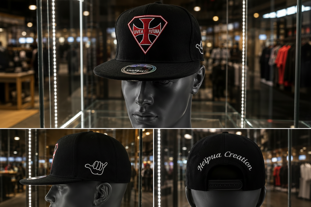 Snapback noire réglable Uvea mo Futuna.