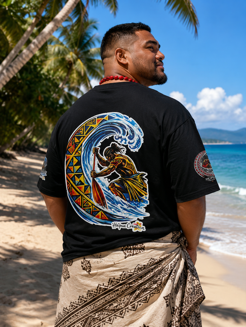 Tshirt va'a Guerrier Heïpua Création.